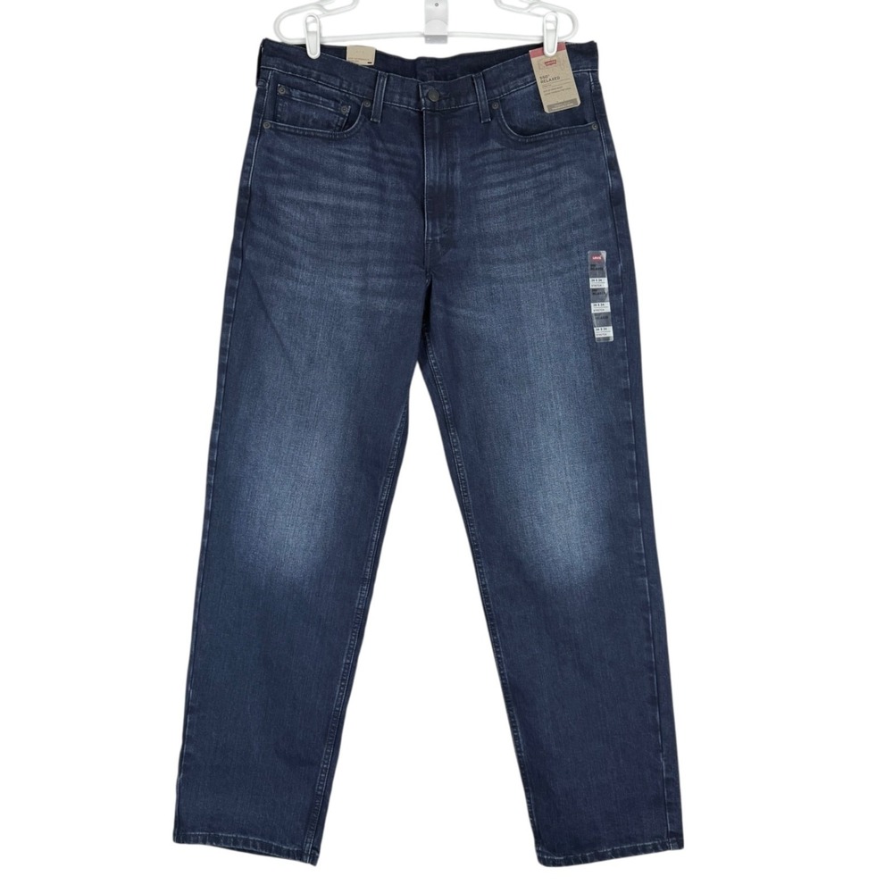 Levi's Men's 550 Relaxed Straight Stretch Blue Navy Denim Jeans 36x34 NWT